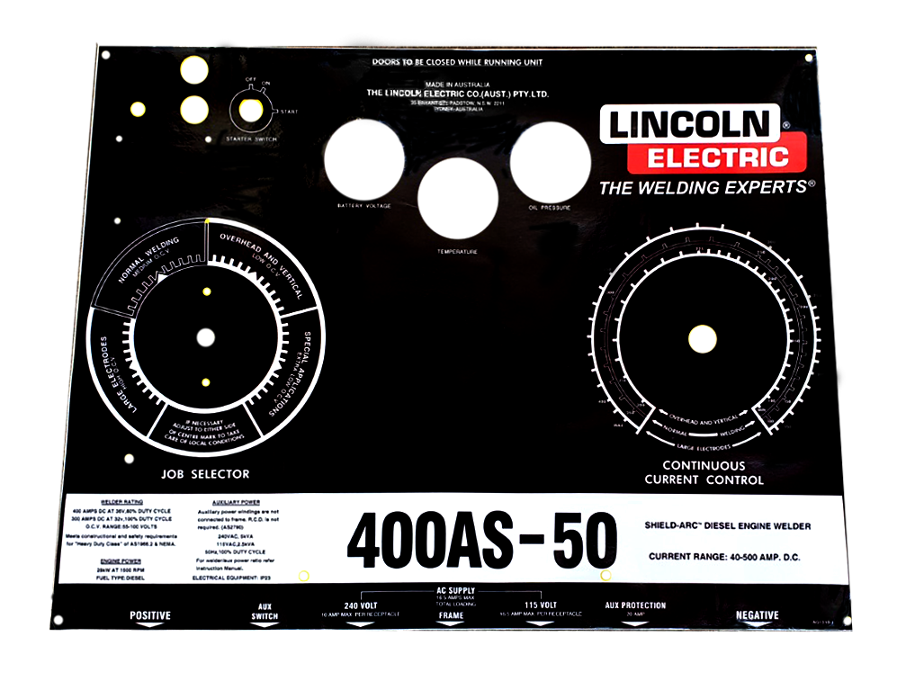 400AS-50 Name Plate